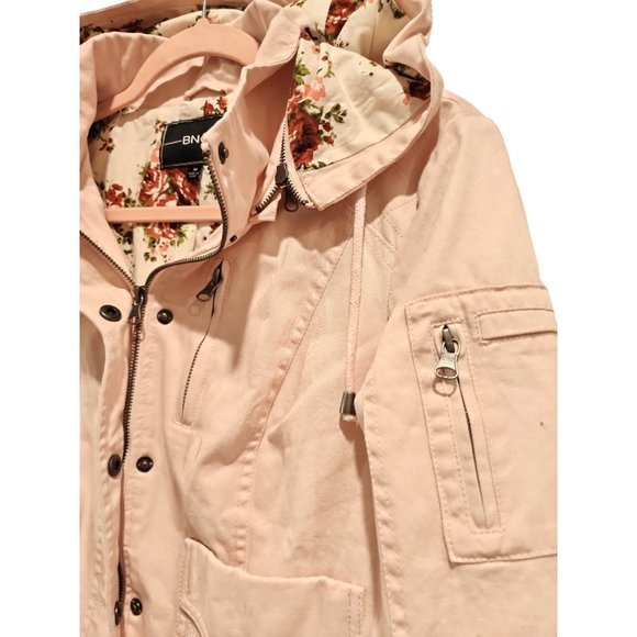 Pink cargo utility jacket with floral print - Picture 2 of 5